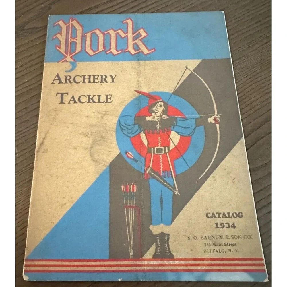Vintage 1934 York Archery Tackle Catalog Bow‎ Arrow Graphics Hunting Advertising